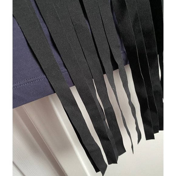 Stella McCartney Navy/Black Star Fringe Tee Shirt, size 42 (fits like a size 4) - Picture 6 of 10